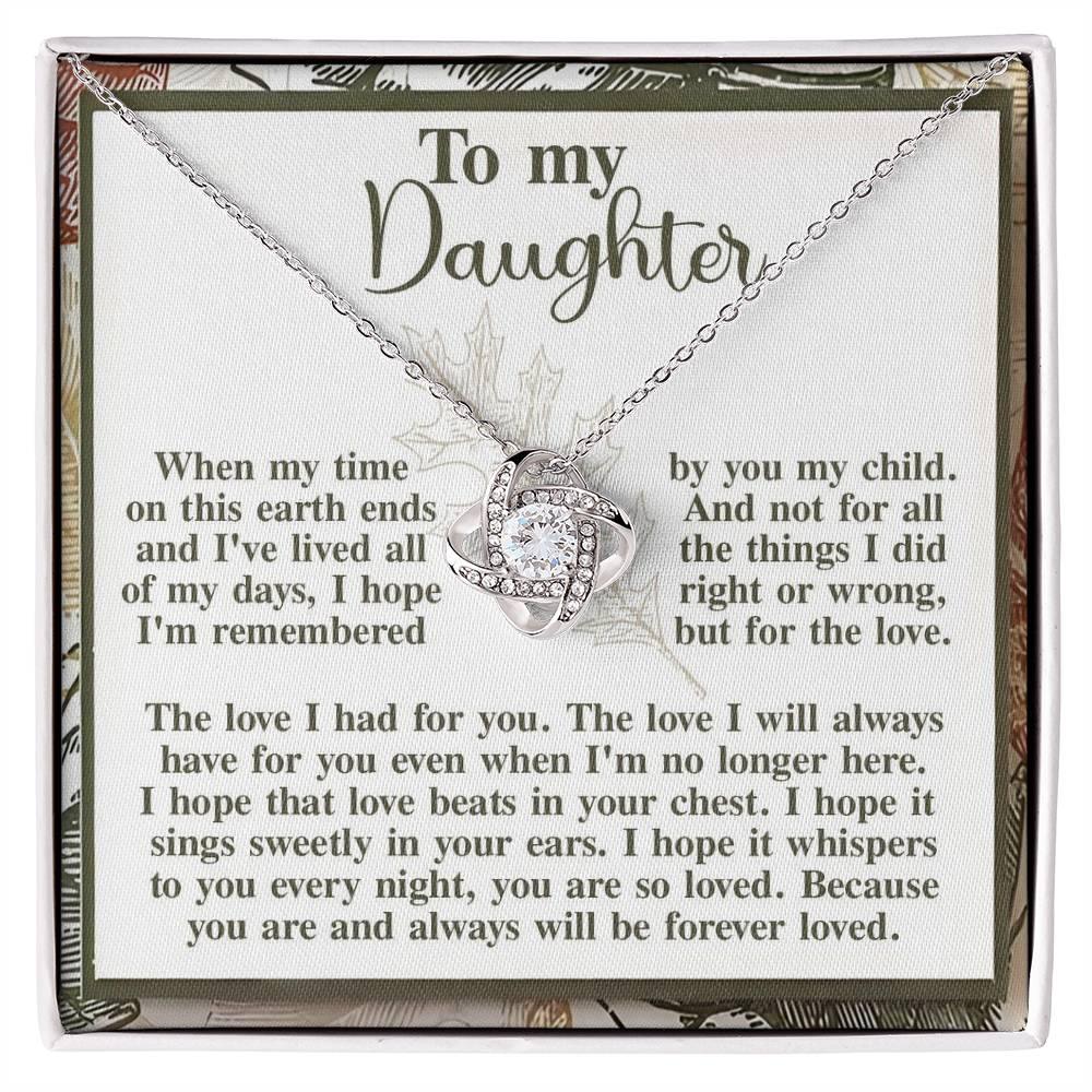 Gift for Daughter - In Your Ears - Love Knot Pendant Necklace - Mallard Moon Gift Shop