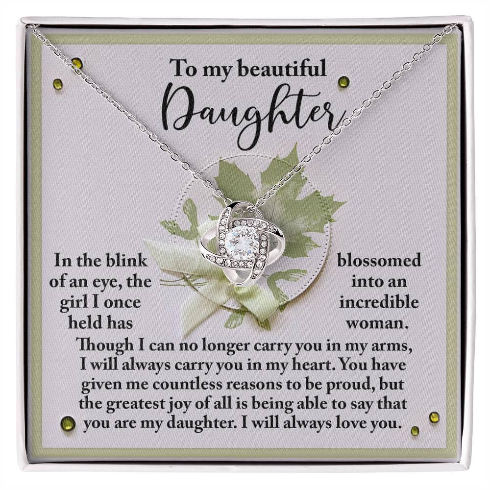 Gift for Daughter - Incredible Woman - Love Knot Pendant Necklace - Mallard Moon Gift Shop