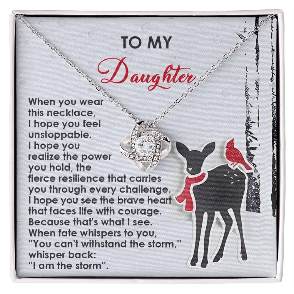 Gift for Daughter - Every Challenge - Love Knot Pendant Necklace - Mallard Moon Gift Shop