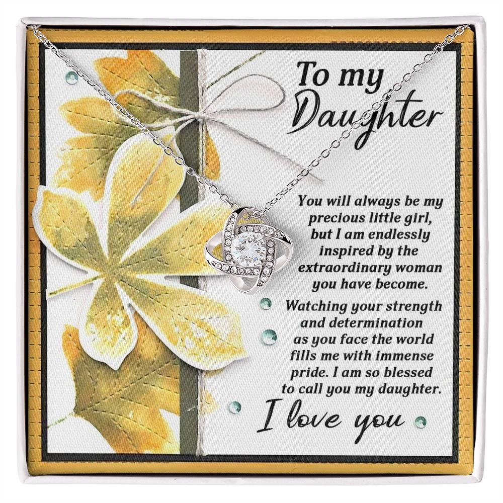 Gift for Daughter - Blessed To Call - Love Knot Pendant Necklace - Mallard Moon Gift Shop