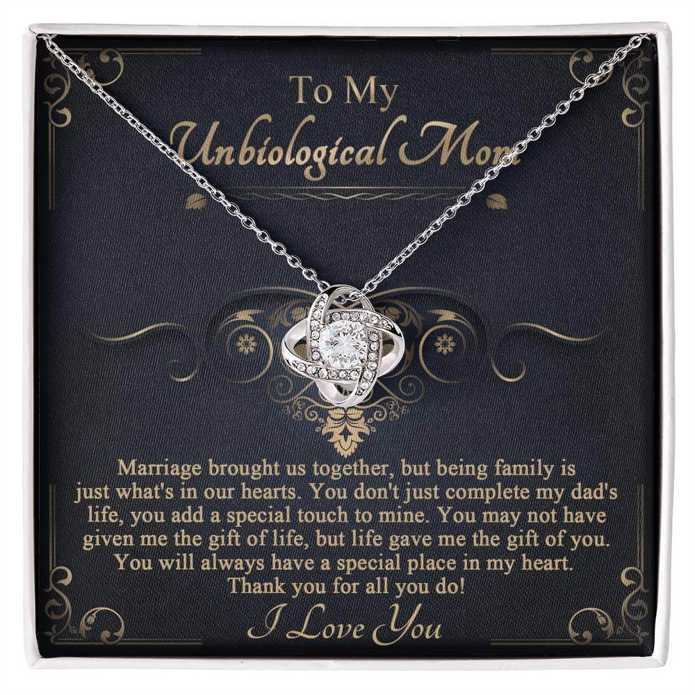 Gift for Unbiological Mother You Complete my Dad's Life Love Knot Pendant Necklace - Mallard Moon Gift Shop