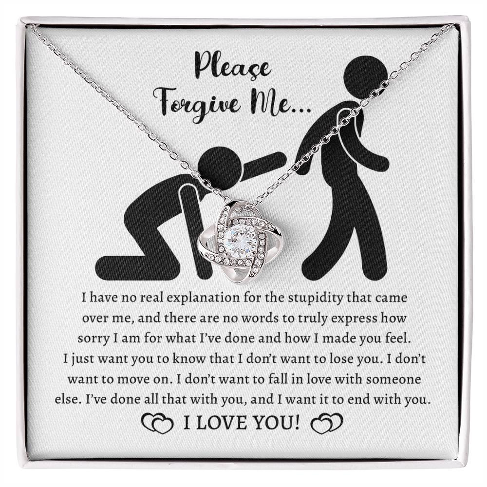 Apology Gift for Girlfriend, Wife, Soulmate - Sorry, Made You Feel - Love Knot Pendant Necklace - Mallard Moon Gift Shop