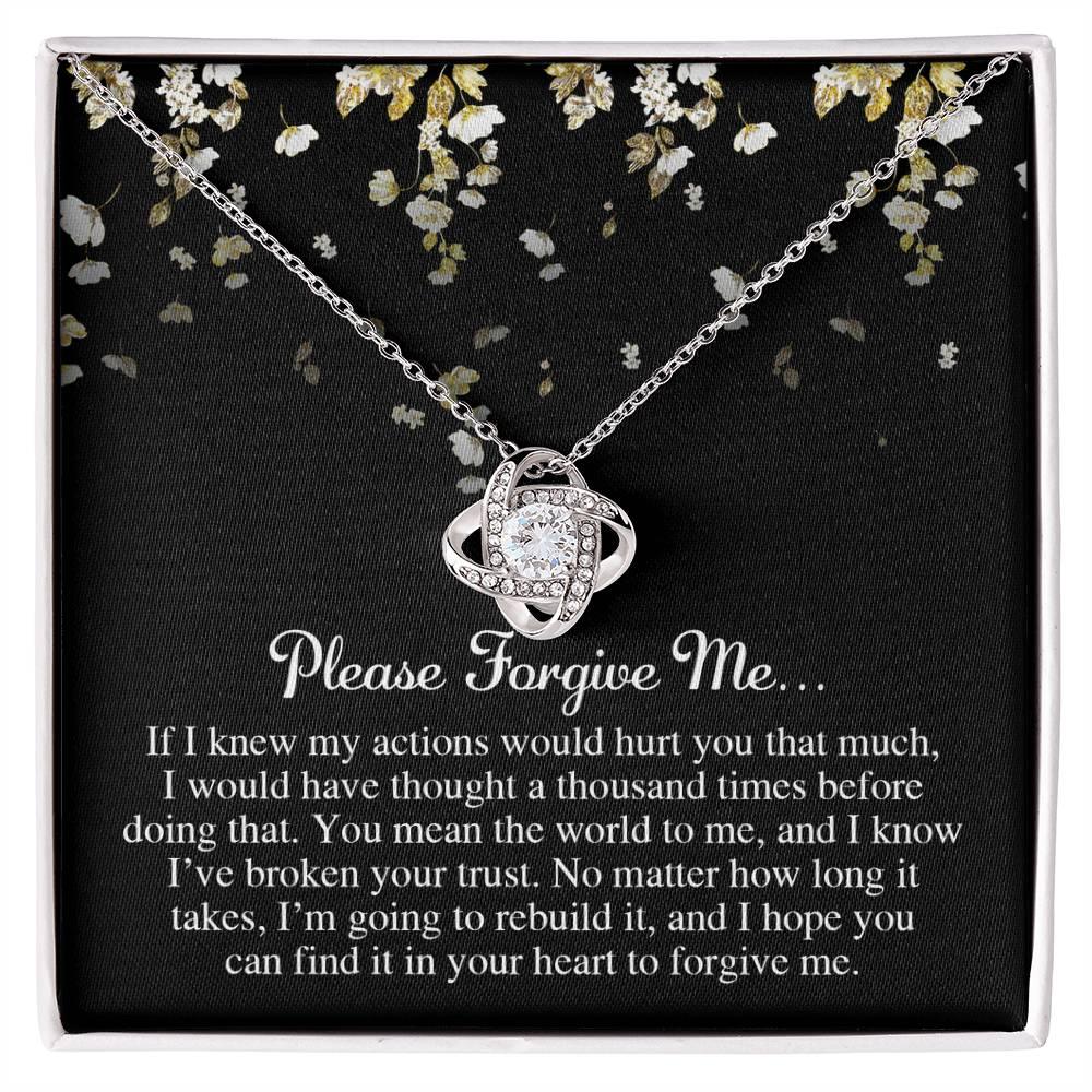 Apology Gift for Girlfriend, Wife, Soulmate - Sorry, Broken Your Trust - Love Knot Pendant Necklace - Mallard Moon Gift Shop
