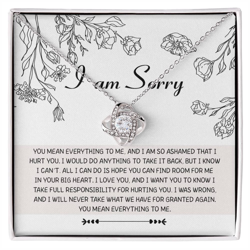 Apology Gift for Girlfriend, Wife, Soulmate - Sorry, Your Big Heart - Love Knot Pendant Necklace - Mallard Moon Gift Shop