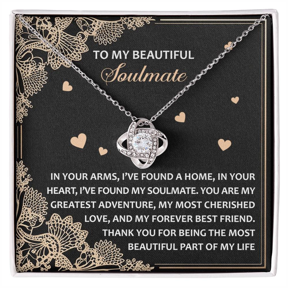Romantic Anniversary, Valentine's Day Gift for Soulmate, Wife, Girlfriend - The Most Beautiful Part of My Life. - Love Knot Pendant Necklace - Mallard Moon Gift Shop