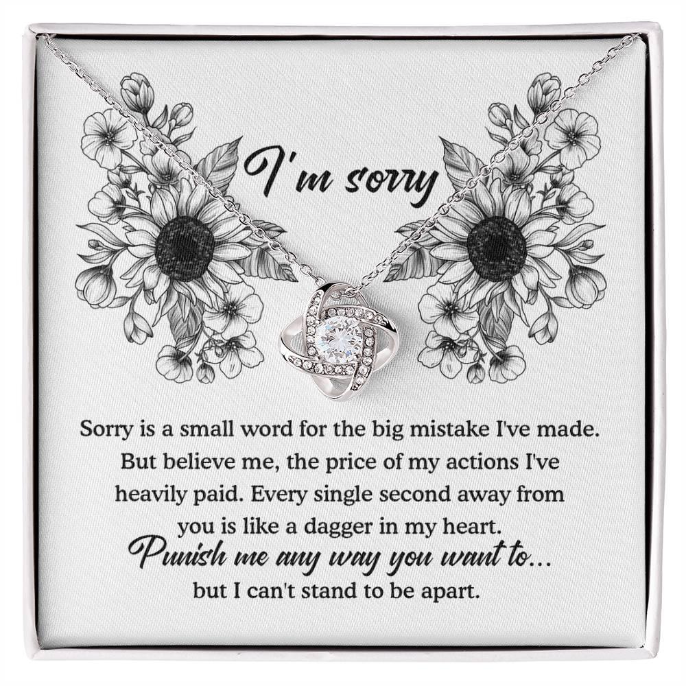 Apology Gift - Sorry is a Small Word for the Big Mistake - Love Knot Pendant Necklace - Mallard Moon Gift Shop