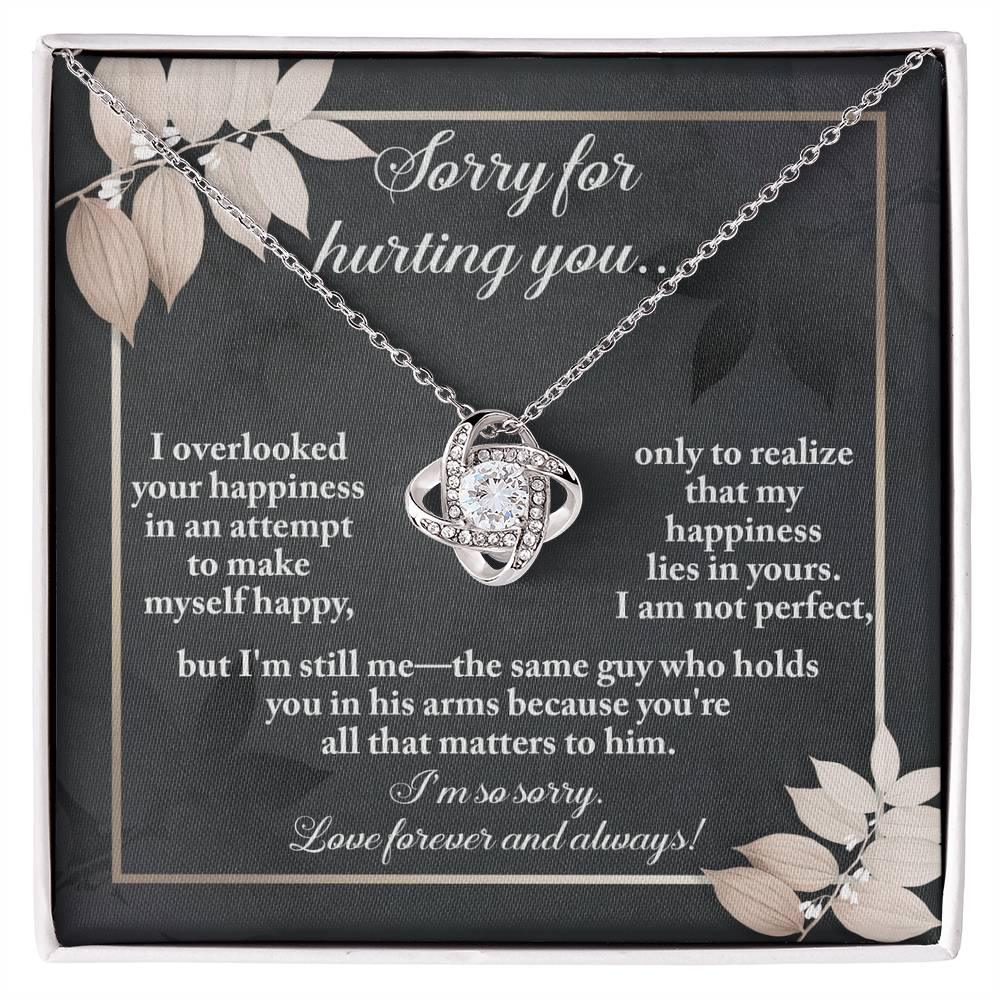 Gift for Girlfriend, Wife - Sorry, Lies In Yours - Love Knot Pendant Necklace - Mallard Moon Gift Shop