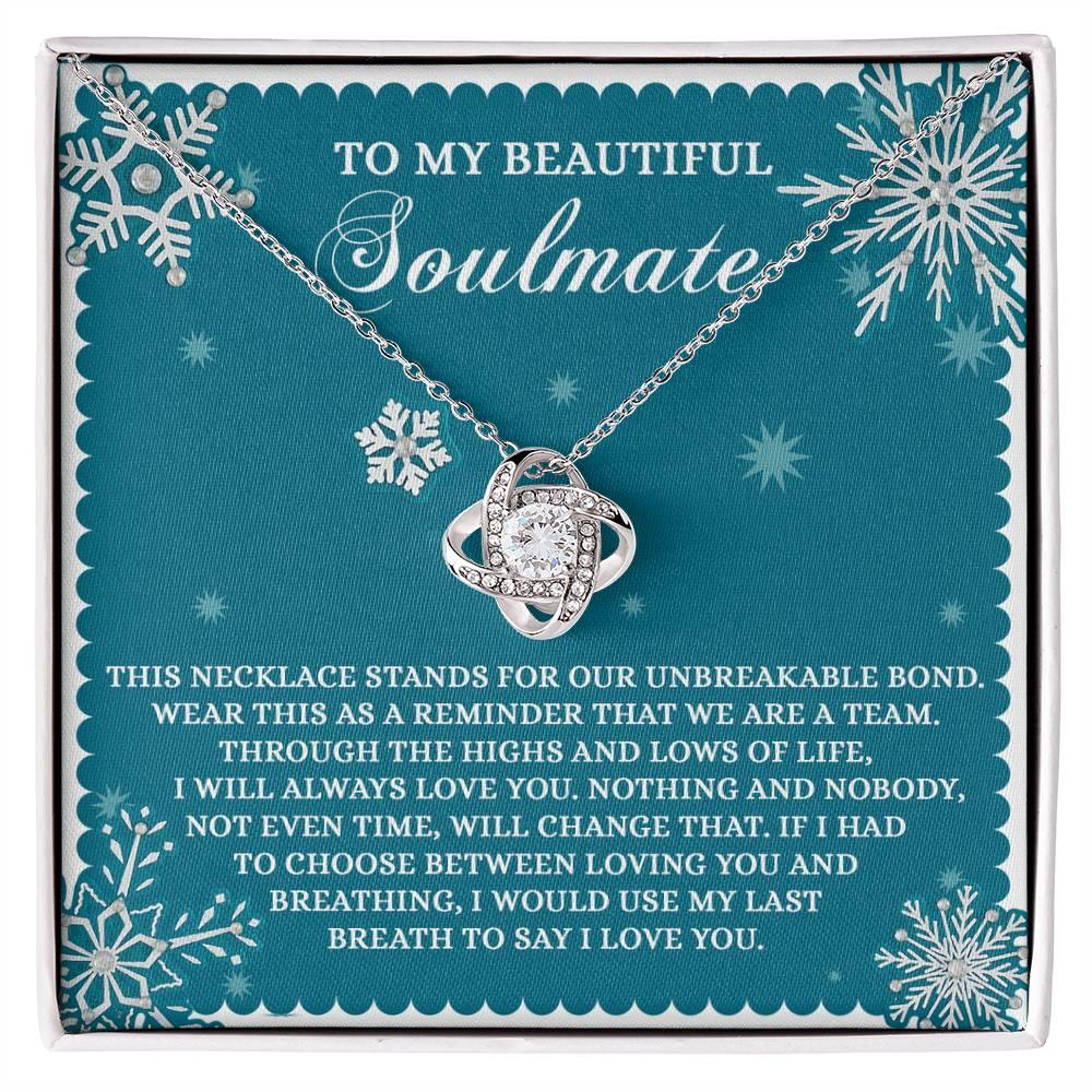 Gift for Soulmate - A Team - Love Knot Pendant Necklace - Mallard Moon Gift Shop