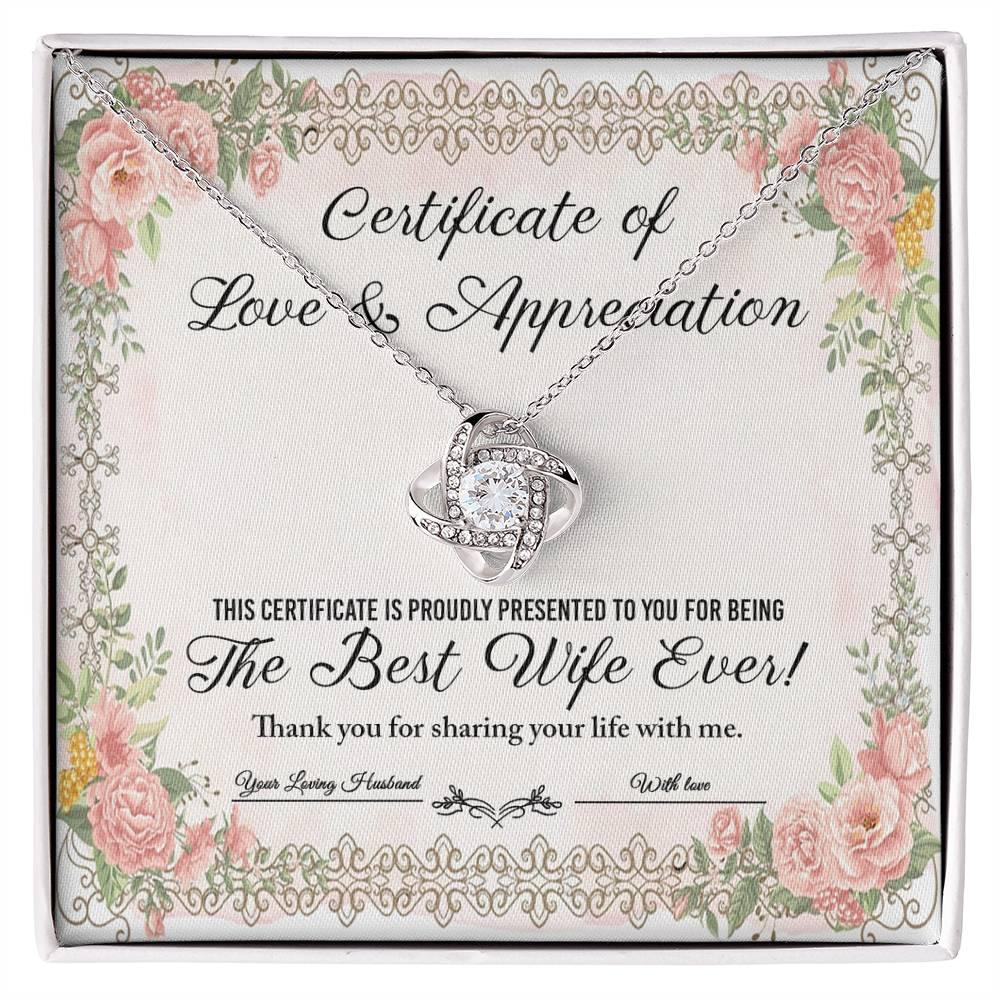 Wife Wedding Day, Anniversary, Birthday Gift - Love & Appreciation - Love Knot Pendant Necklace - Mallard Moon Gift Shop