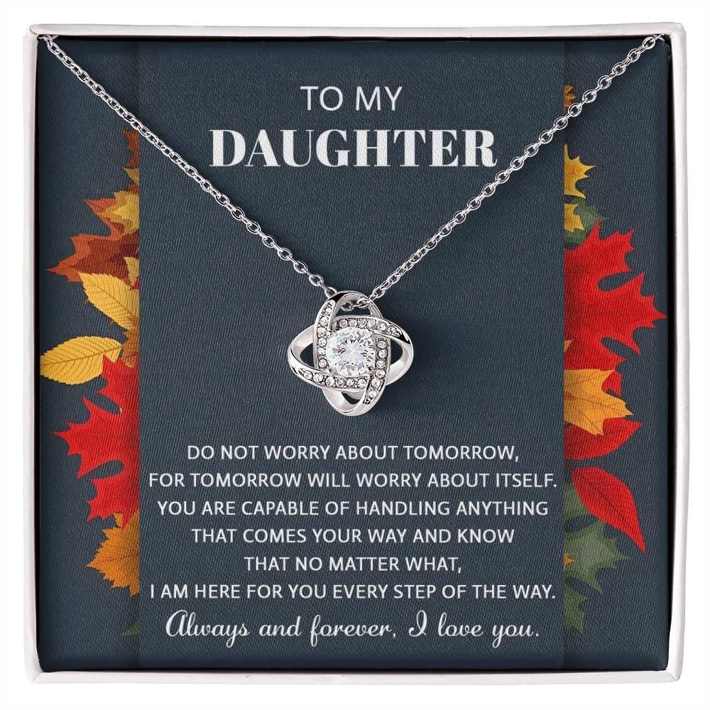 Daughter - Comes Your Way - Love Knot Pendant Necklace - Mallard Moon Gift Shop