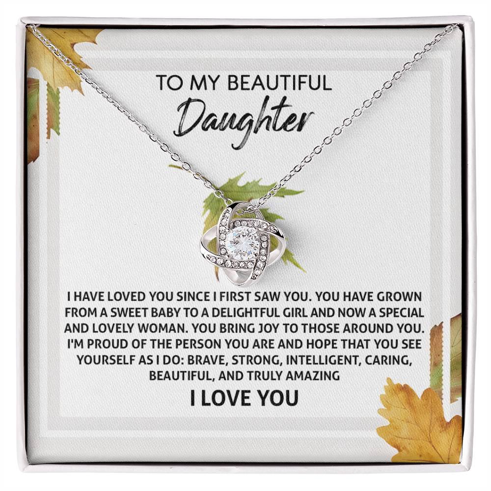 Daughter - See Yourself - Love Knot Pendant Necklace - Mallard Moon Gift Shop
