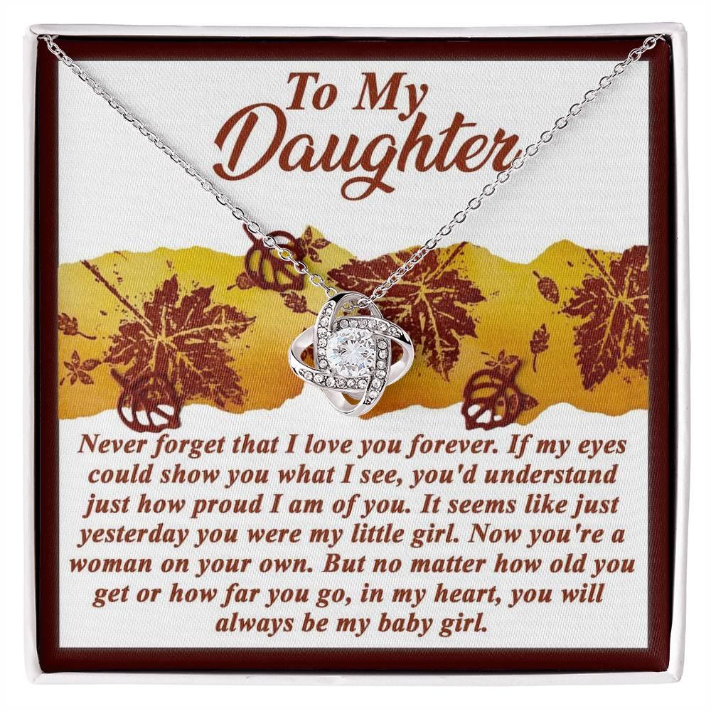 Gift for Daughter - On Your Own - Love Knot Pendant Necklace - Mallard Moon Gift Shop