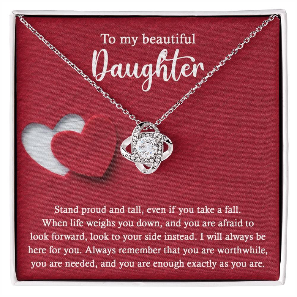Daughter Wedding Day Gift - As You Are - Love Knot Pendant Necklace - Mallard Moon Gift Shop