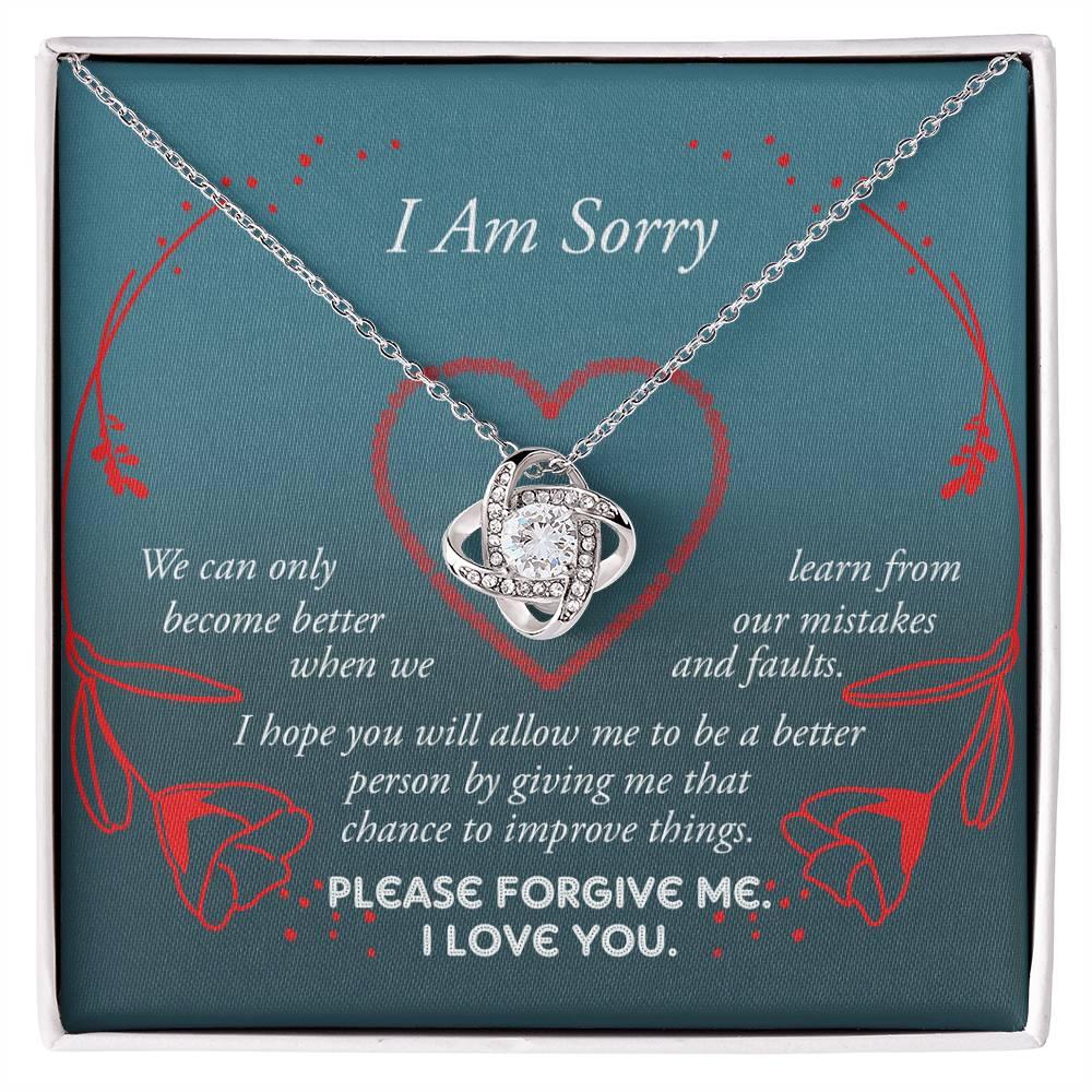 Apology Gift for Girlfriend, Wife, Soulmate - Sorry, Mistakes And Faults - Love Knot Pendant Necklace - Mallard Moon Gift Shop