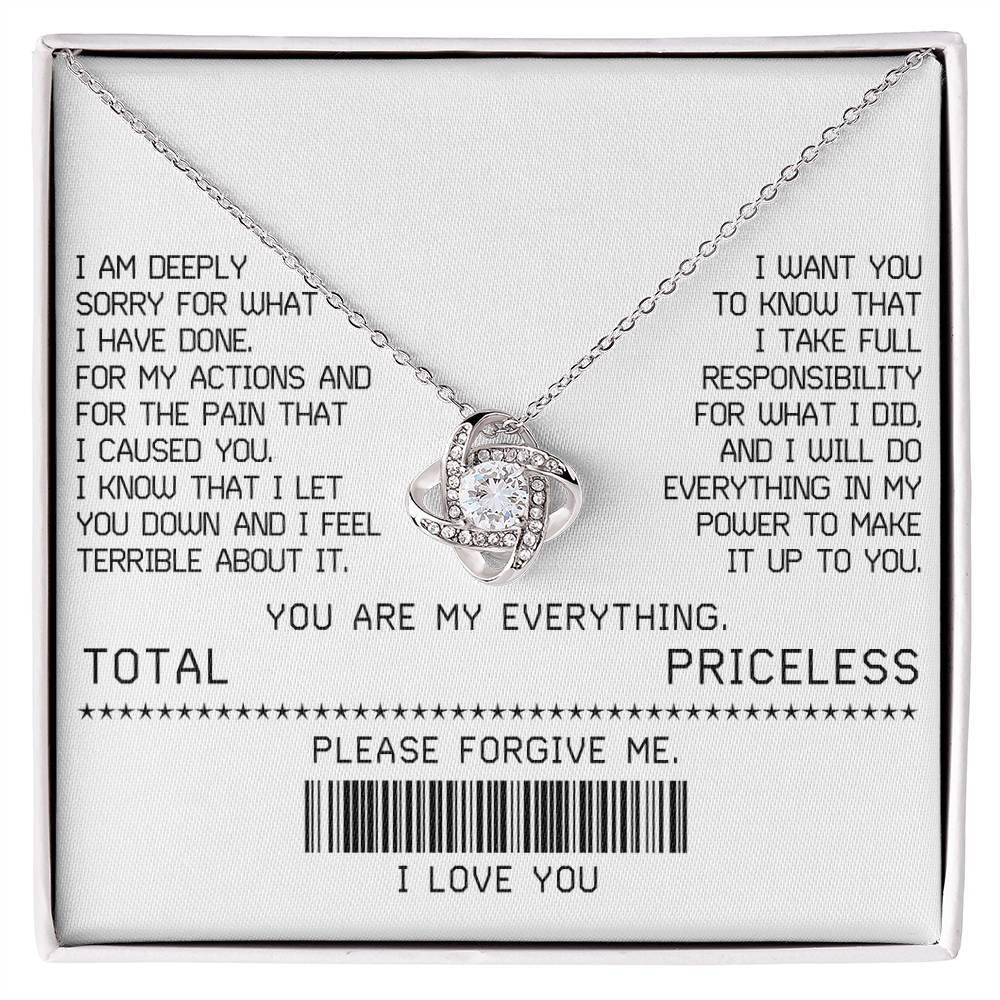 Gift for Girlfriend, Wife - Sorry, Make It Up - Love Knot Pendant Necklace - Mallard Moon Gift Shop