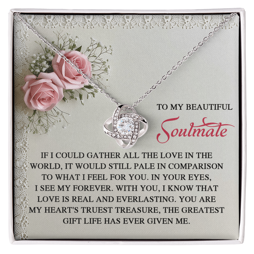 To My Soulmate: Romantic Love Knot Necklace with Sentimental Message - Mallard Moon Gift Shop