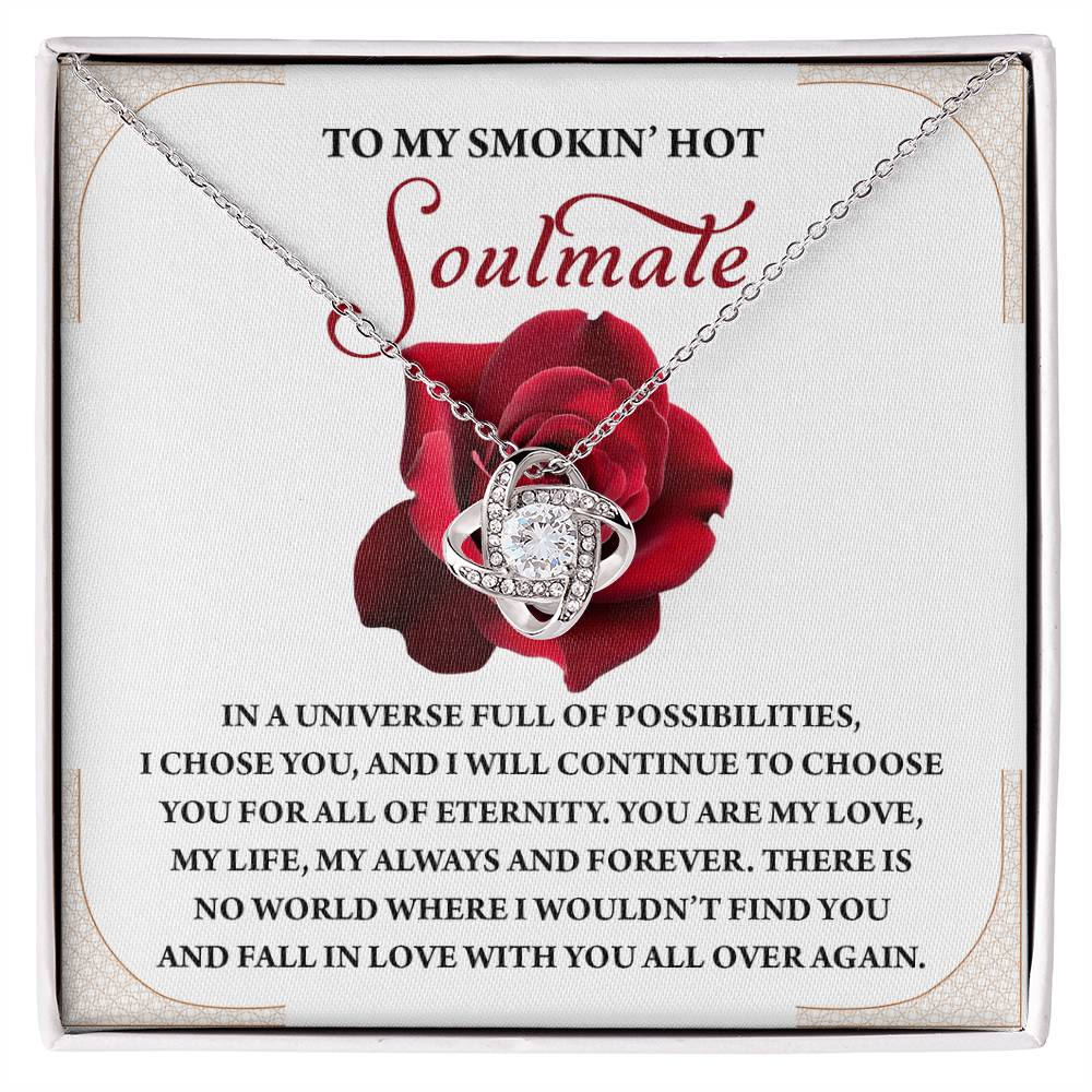 Romantic Anniversary, Valentine's Day Gift for Soulmate, Wife, Girlfriend - Fall In Love Over Again - Love Knot Pendant Necklace - Mallard Moon Gift Shop