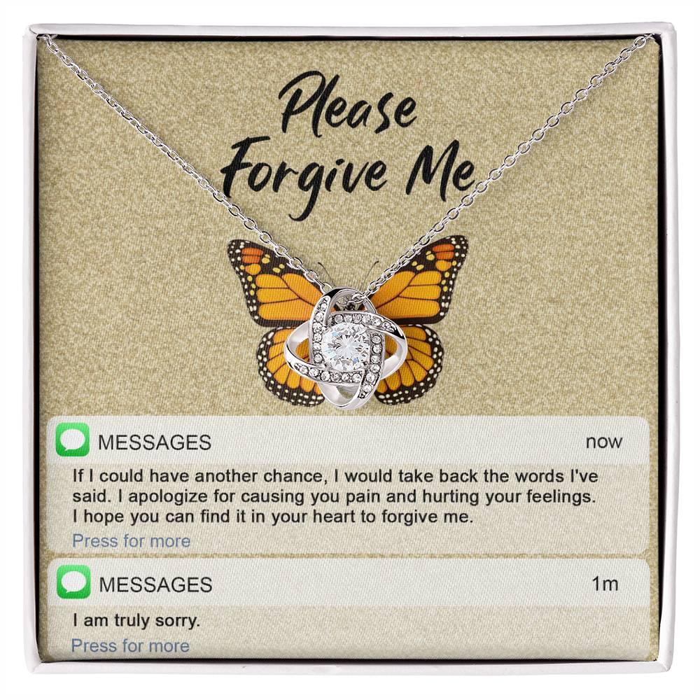 Gift for Girlfriend, Wife - Sorry, In Your Heart - Love Knot Pendant Necklace - Mallard Moon Gift Shop