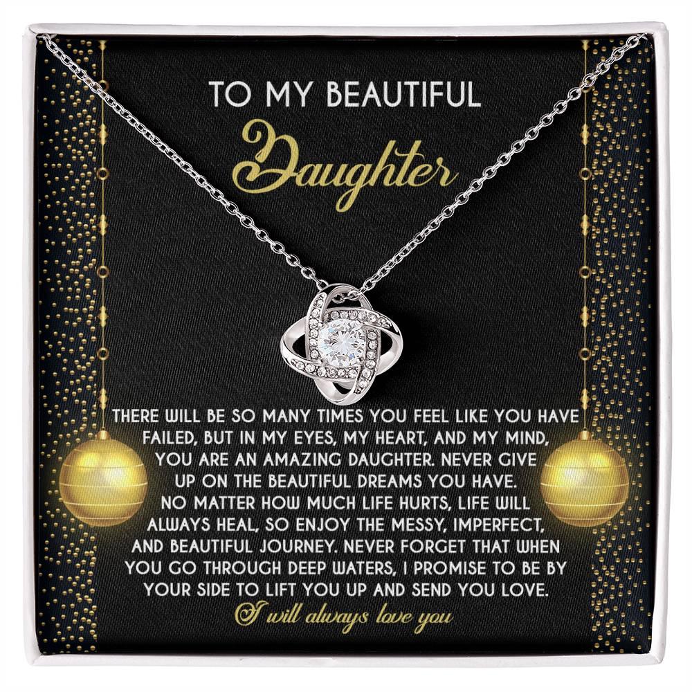 Gift for Daughter - Deep Waters - Love Knot Pendant Necklace - Mallard Moon Gift Shop
