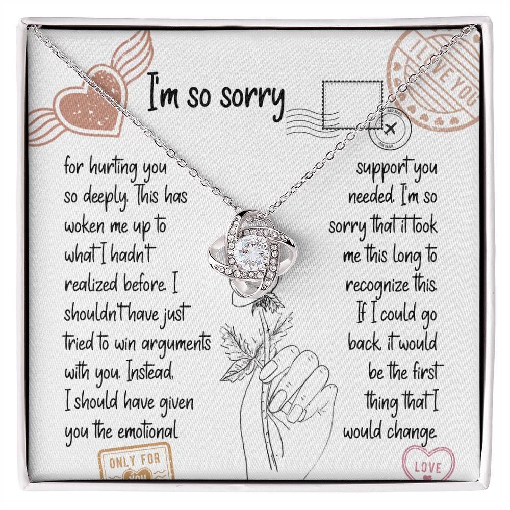 Apology Gift for Girlfriend, Wife, Soulmate, Emotional Support - Love Knot Pendant Necklace - Mallard Moon Gift Shop
