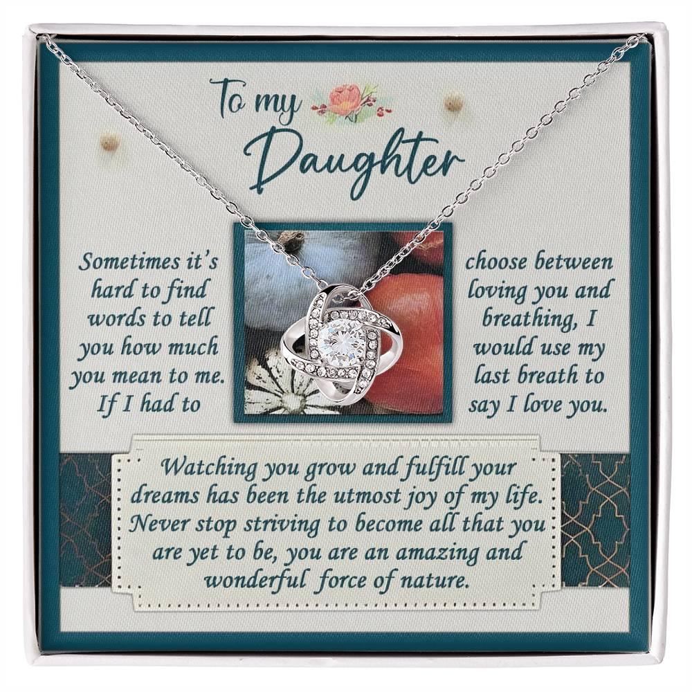 Gift for Daughter - Force Of Nature - Love Knot Pendant Necklace - Mallard Moon Gift Shop