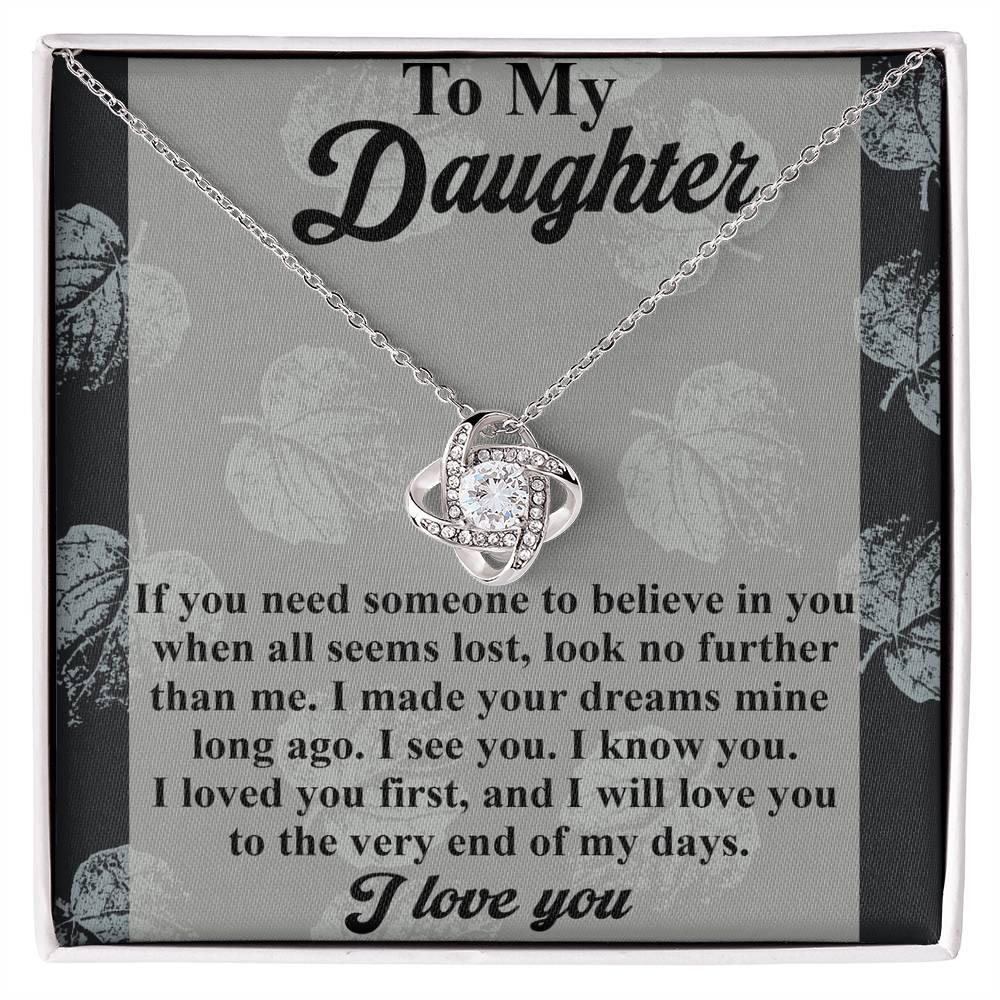 Gift for Daughter - My Days - Love Knot Pendant Necklace - Mallard Moon Gift Shop