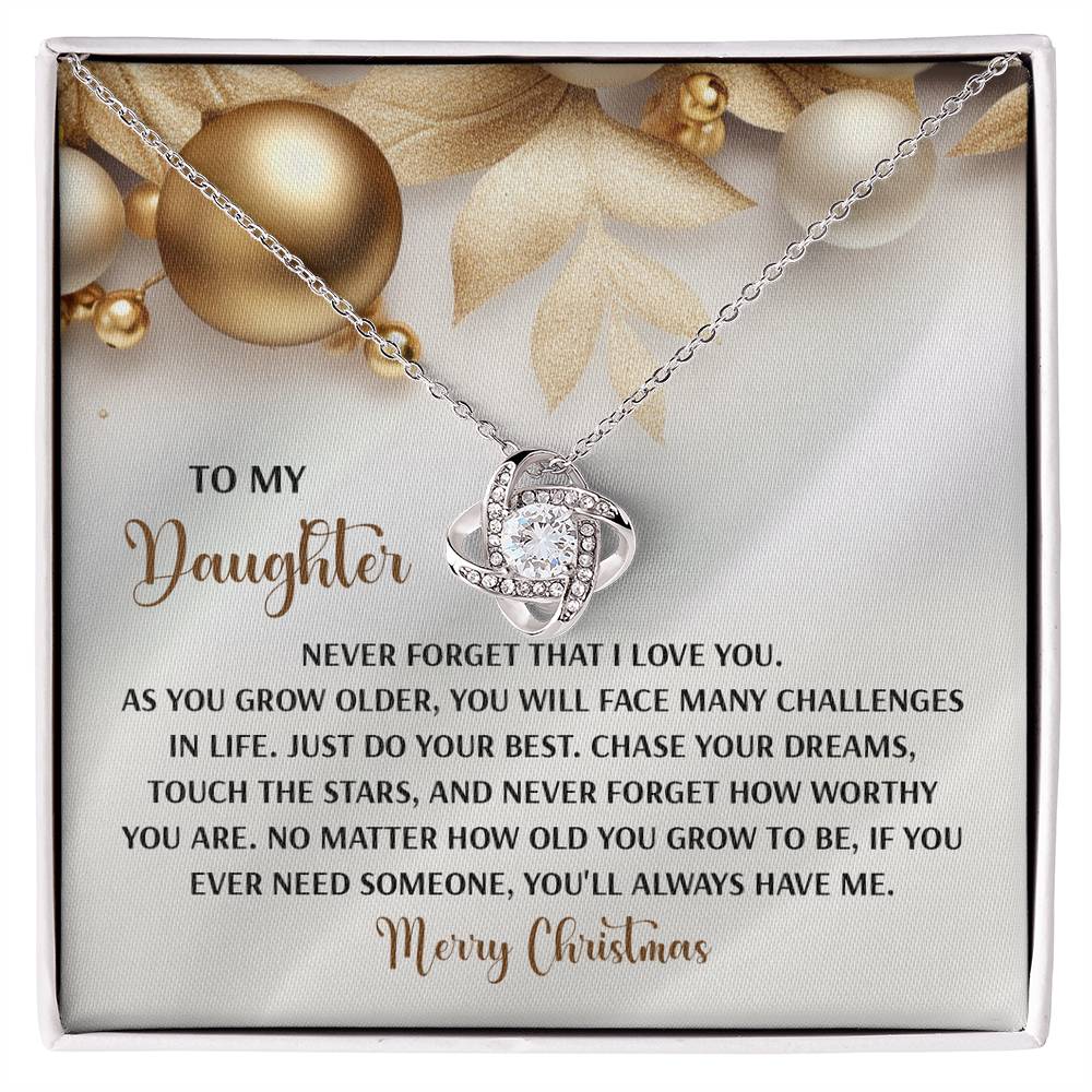 Gift for Daughter - How Worthy - Love Knot Pendant Necklace Christmas Present - Mallard Moon Gift Shop
