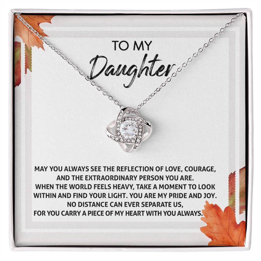 Gift for Daughter - Find Your Light - Love Knot Pendant Necklace - Mallard Moon Gift Shop