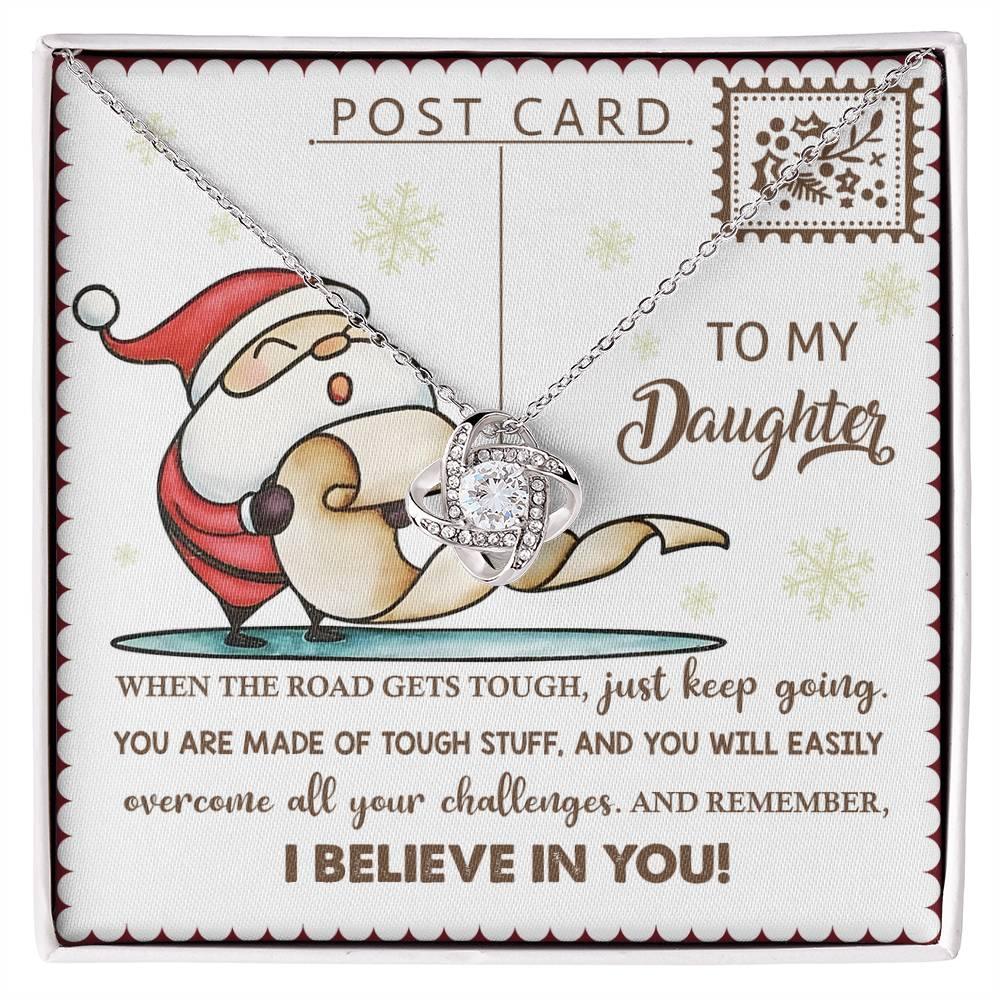 Gift for Daughter - Keep Going - Love Knot Pendant Necklace - Mallard Moon Gift Shop