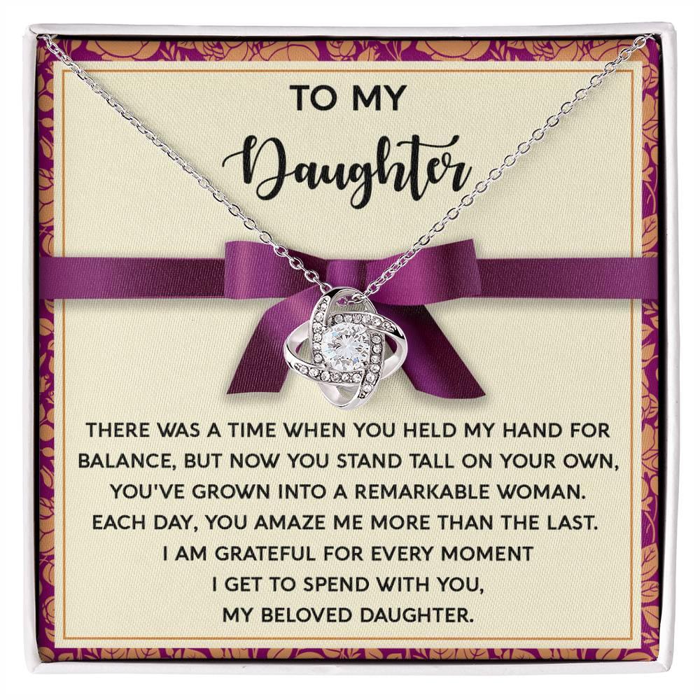 Daughter - Moment I Spend With You - Love Knot Pendant Necklace - Mallard Moon Gift Shop