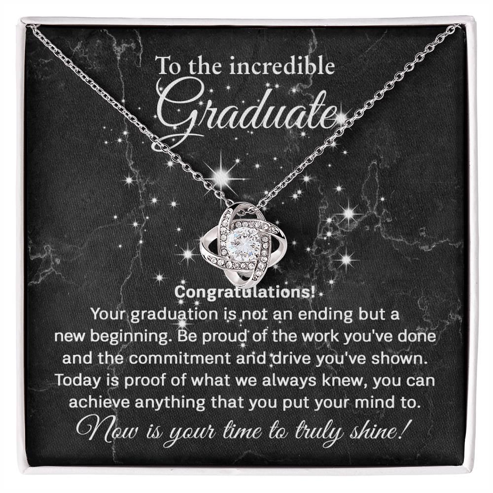 Daughter Graduation Milestone Gift You Can Achieve Anything Love Knot Pendant Necklace - Mallard Moon Gift Shop