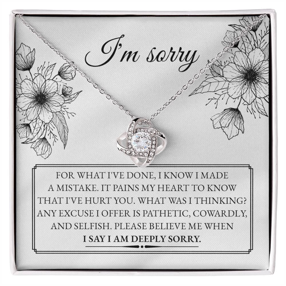 Apology Gift for Girlfriend, Wife, Soulmate - Sorry, Made A Mistake - Love Knot Pendant Necklace - Mallard Moon Gift Shop