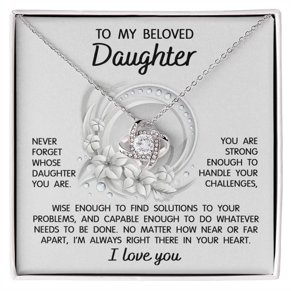 Daughter Wedding Day Gift - Always Right There - Love Knot Pendant Necklace - Mallard Moon Gift Shop