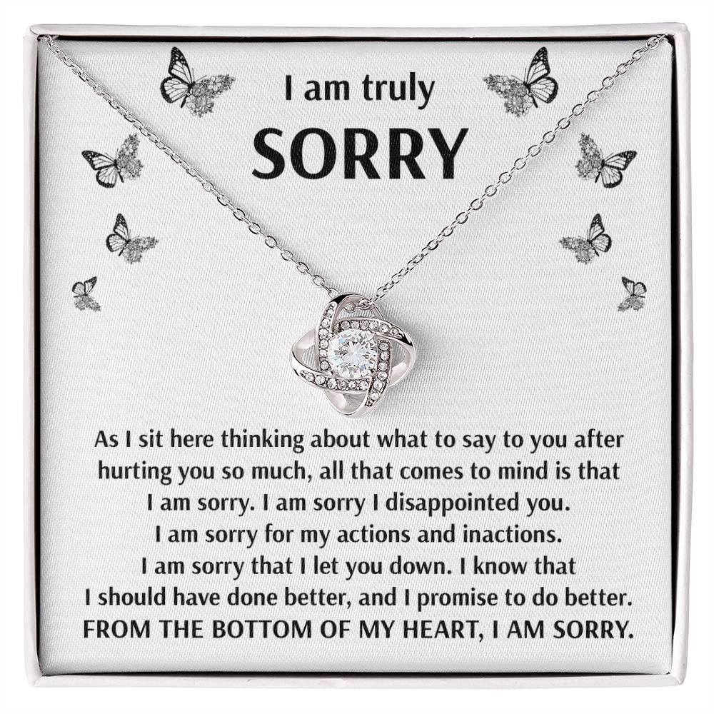 Apology Gift for Girlfriend, Wife, Soulmate - Sorry, Done Better - Love Knot Pendant Necklace - Mallard Moon Gift Shop