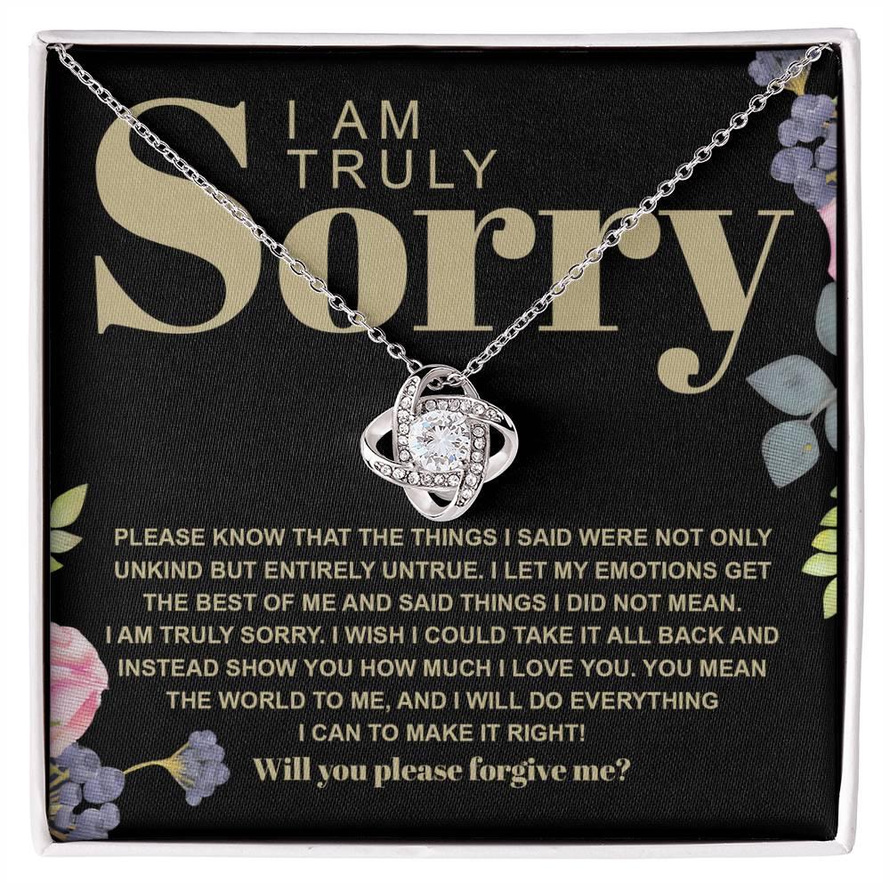 Apology Gift for Girlfriend, Wife, Soulmate - Sorry, Best Of Me - Love Knot Pendant Necklace - Mallard Moon Gift Shop