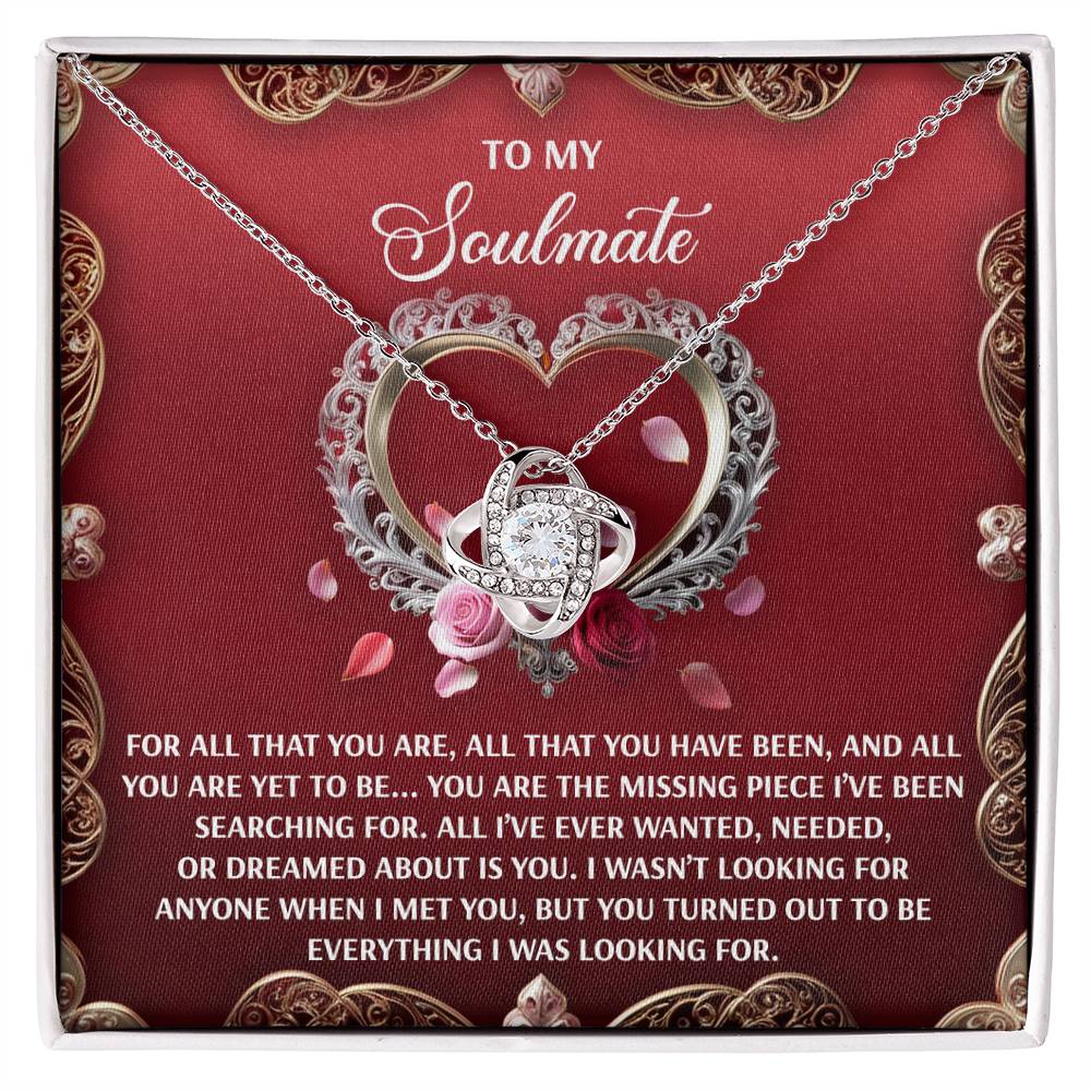 Gift for Soulmate - I Met You - Love Knot Pendant Necklace - Mallard Moon Gift Shop