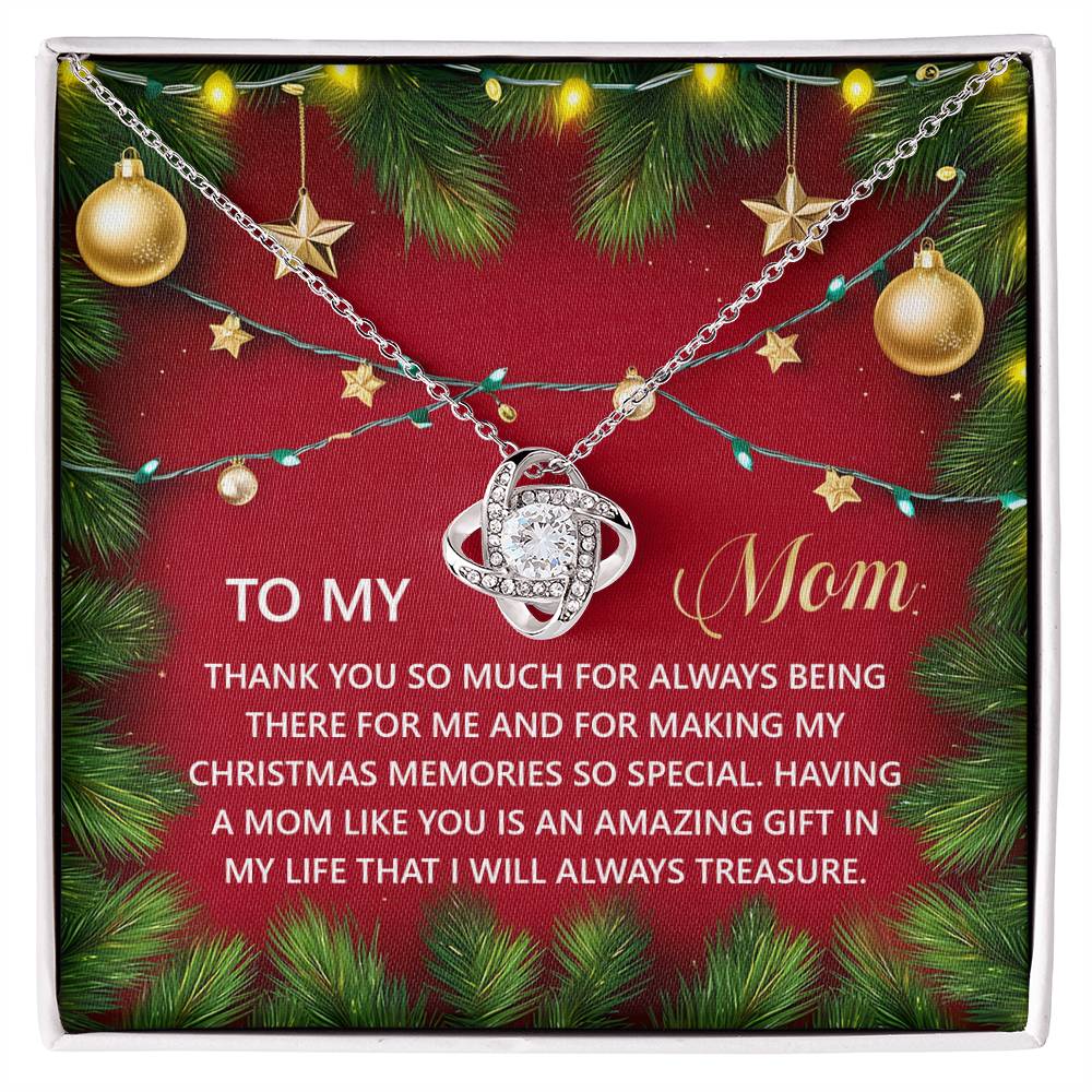Gift for Mom - Christmas Memories - Love Knot Pendant Necklace - Mallard Moon Gift Shop