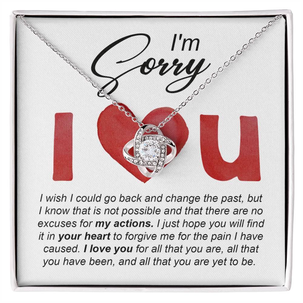 Gift for Girlfriend, Wife - Sorry, Change The Past - Love Knot Pendant Necklace - Mallard Moon Gift Shop