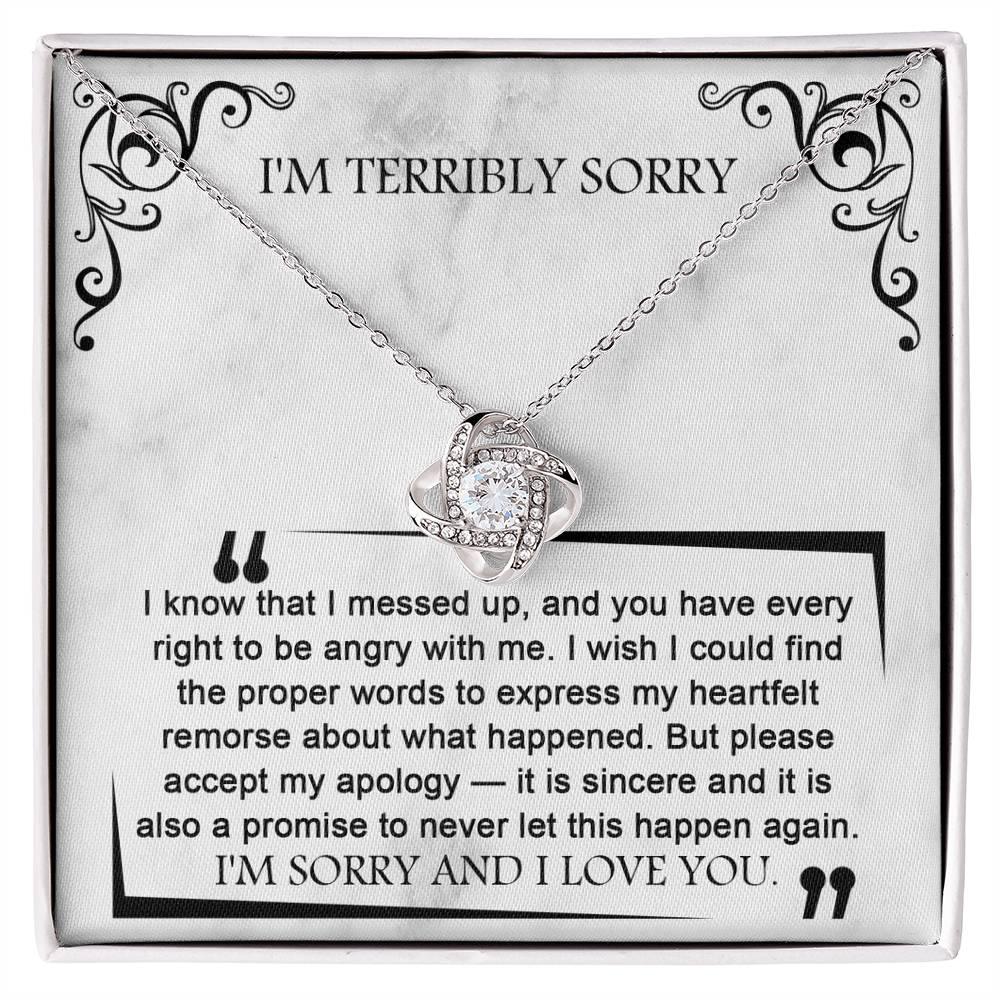 Apology Gift for Girlfriend, Wife, Soulmate - Sorry, Angry With Me - Love Knot Pendant Necklace - Mallard Moon Gift Shop