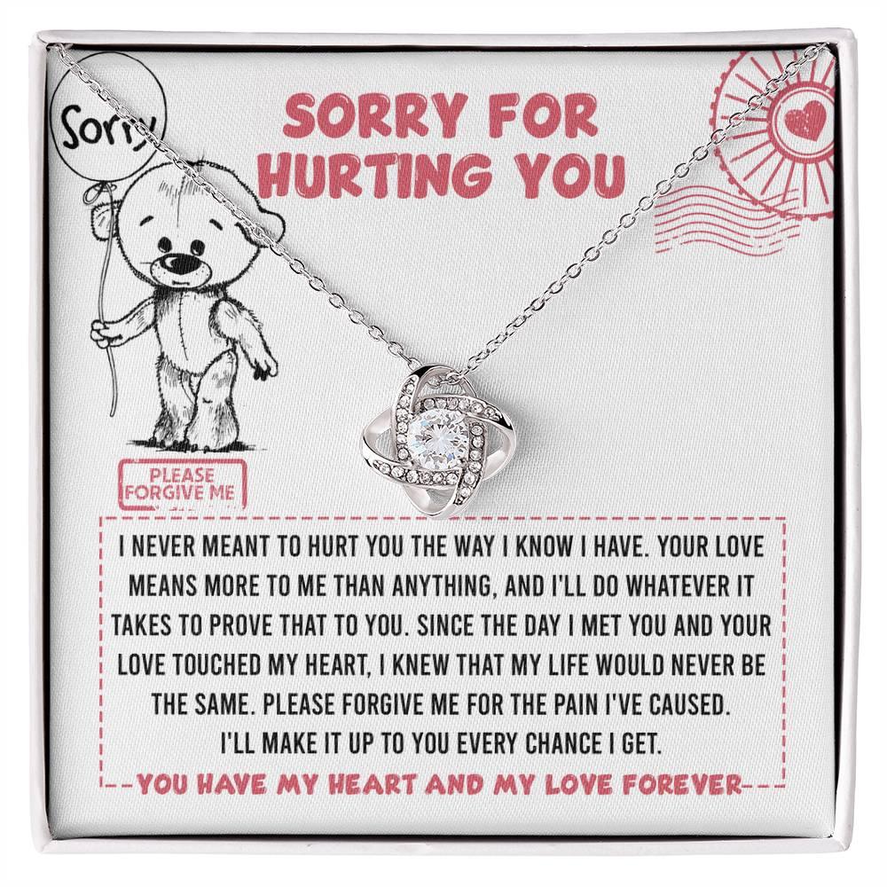 Apology Gift for Girlfriend, Wife, Soulmate - Sorry, Every Chance - Love Knot Pendant Necklace - Mallard Moon Gift Shop