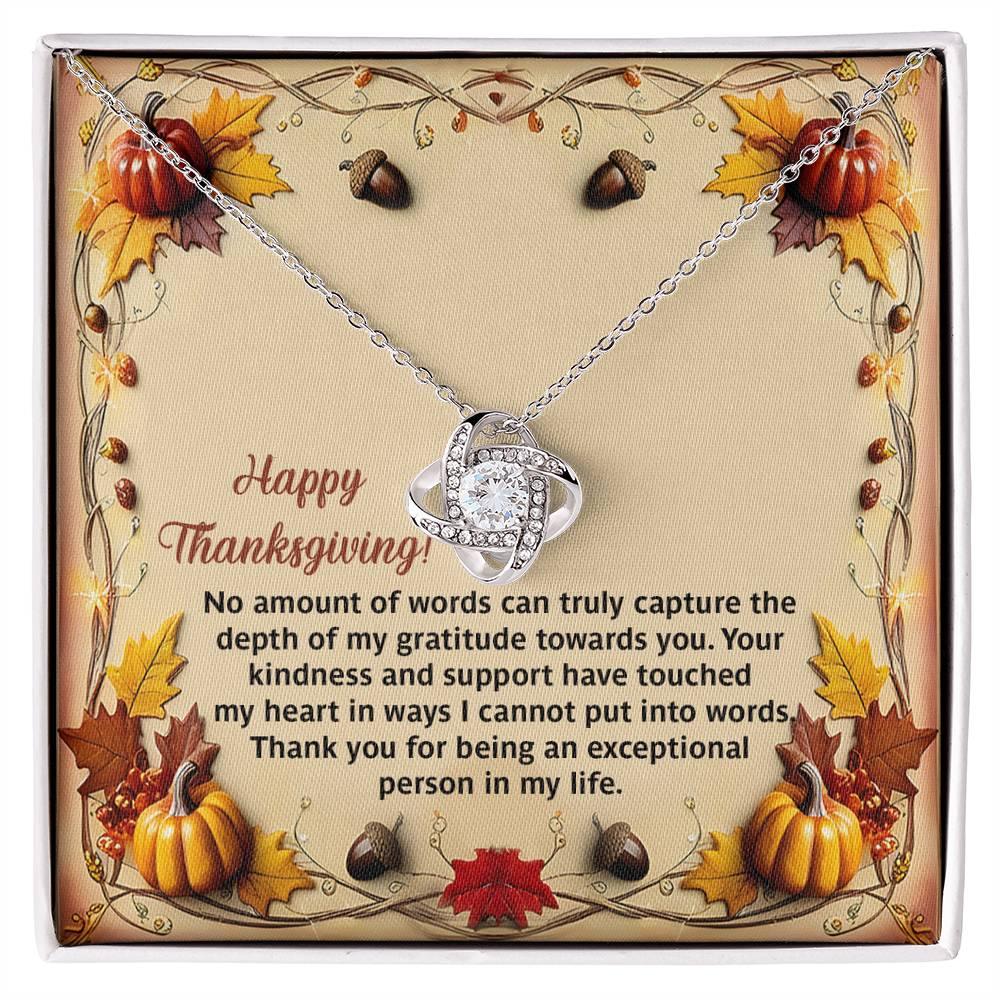Gift for Thanksgiving - Put Into Words - Love Knot Pendant Necklace - Mallard Moon Gift Shop