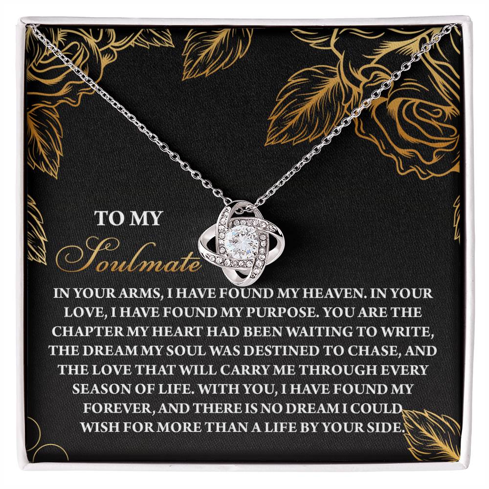 Romantic Anniversary, Valentine's Day Gift for Soulmate, Wife, Girlfriend - I Found My Heaven - Love Knot Pendant Necklace - Mallard Moon Gift Shop