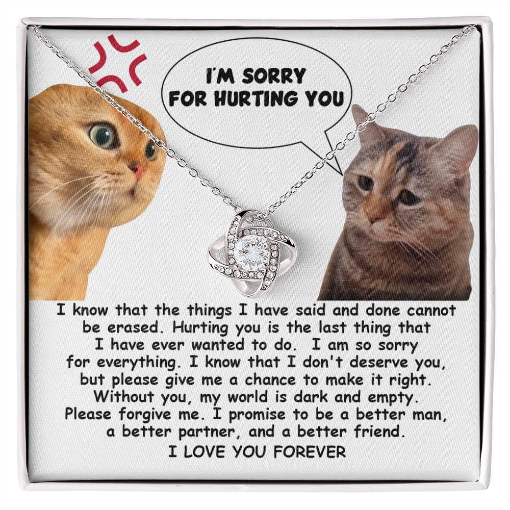 Apology Gift for Girlfriend, Wife, Soulmate - Sorry, Make It Right - Love Knot Pendant Necklace - Mallard Moon Gift Shop