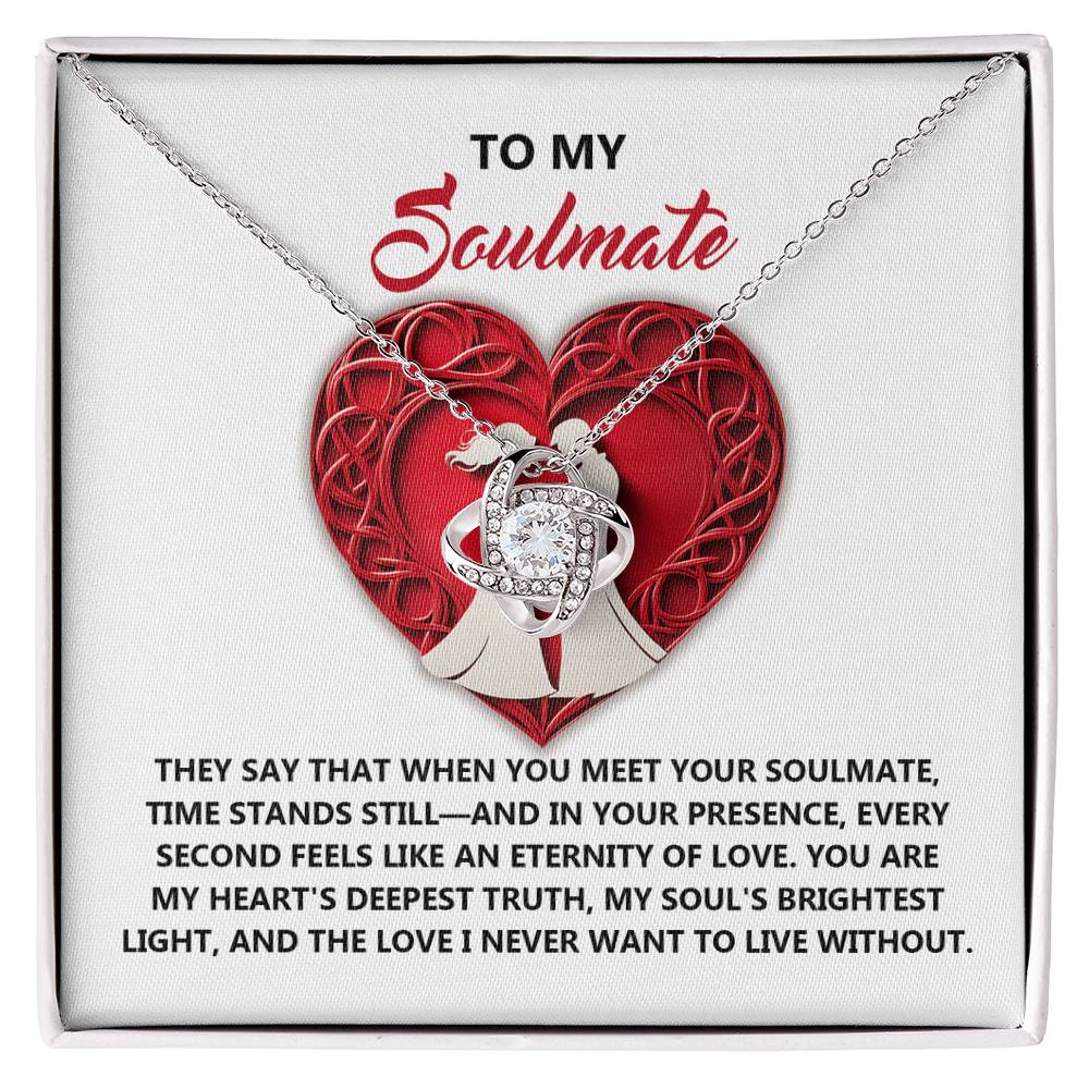 Romantic Anniversary, Valentine's Day Gift for Soulmate, Wife, Girlfriend - Eternity of Love - Love Knot Pendant Necklace - Mallard Moon Gift Shop