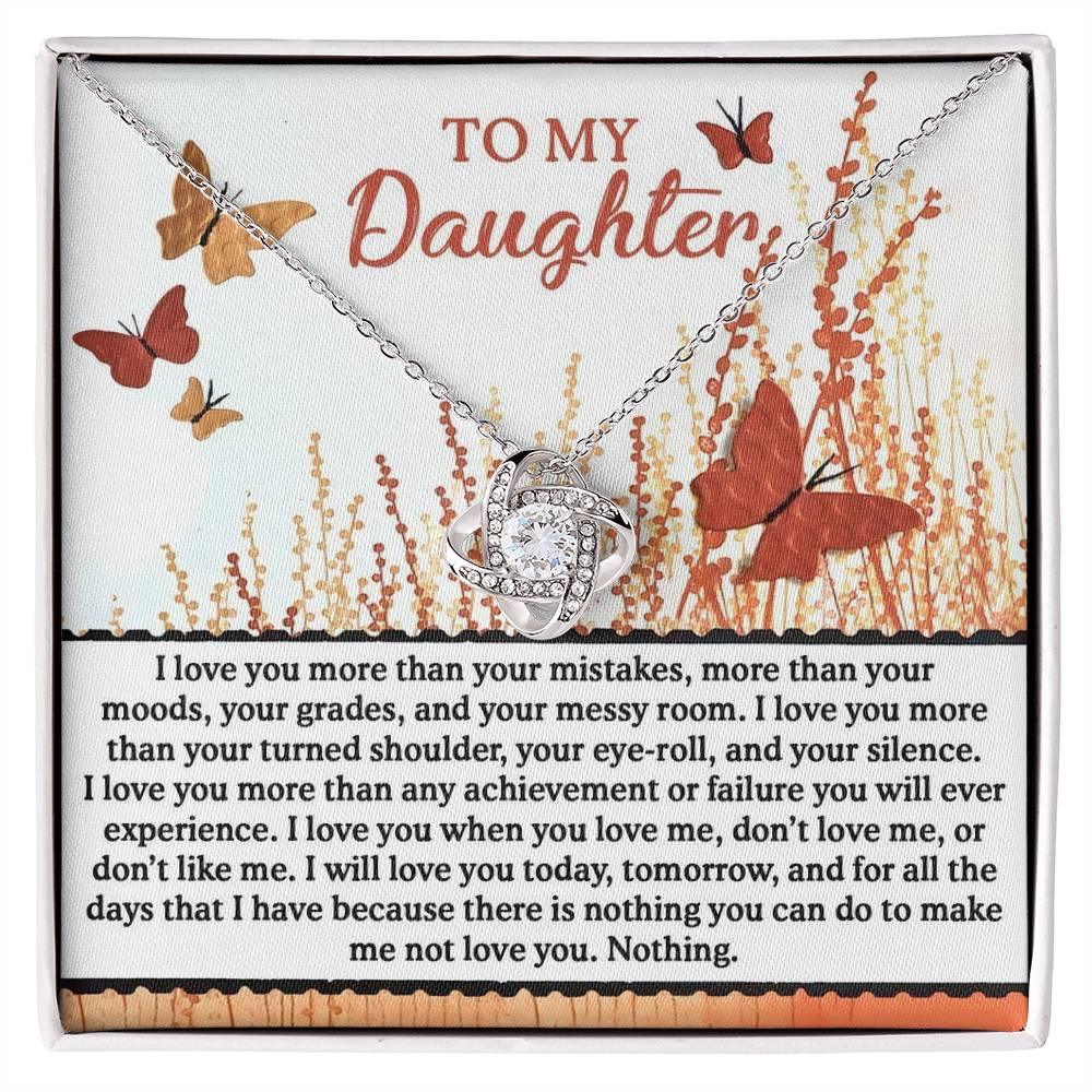 Gift for Daughter - Love You More - Love Knot Pendant Necklace - Mallard Moon Gift Shop