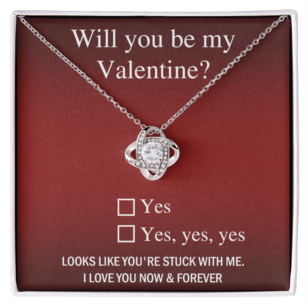 Valentine Love Knot Necklace - Just Say Yes - Mallard Moon Gift Shop
