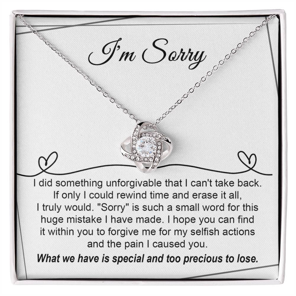 Gift for Girlfriend, Wife - Sorry, Breaking My Heart - Love Knot Pendant Necklace - Mallard Moon Gift Shop