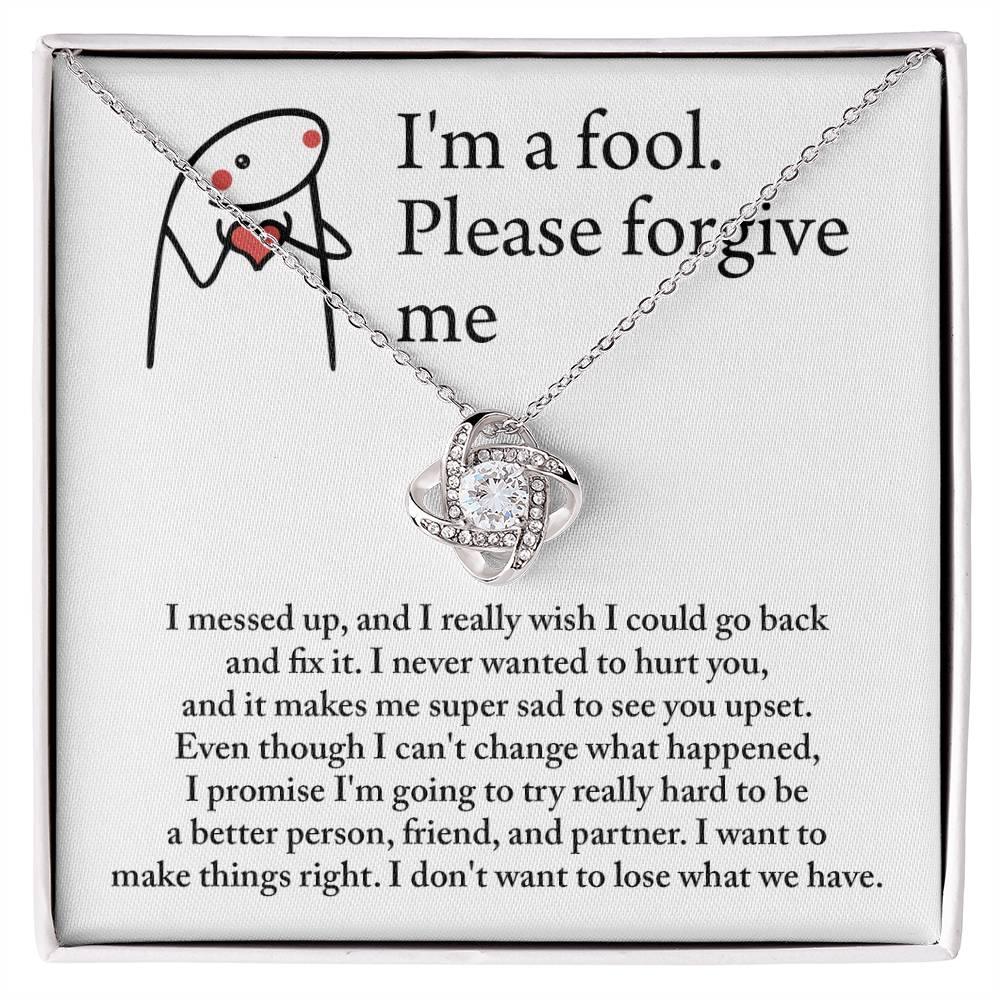 Gift for Girlfriend, Wife - Sorry, Make Things Right - Love Knot Pendant Necklace - Mallard Moon Gift Shop
