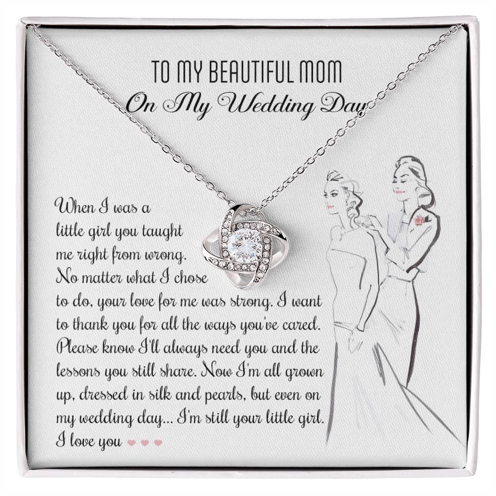 Gift for Mom Wedding Day Gift Always Your Little Girl Love Knot Pendant Necklace - Mallard Moon Gift Shop