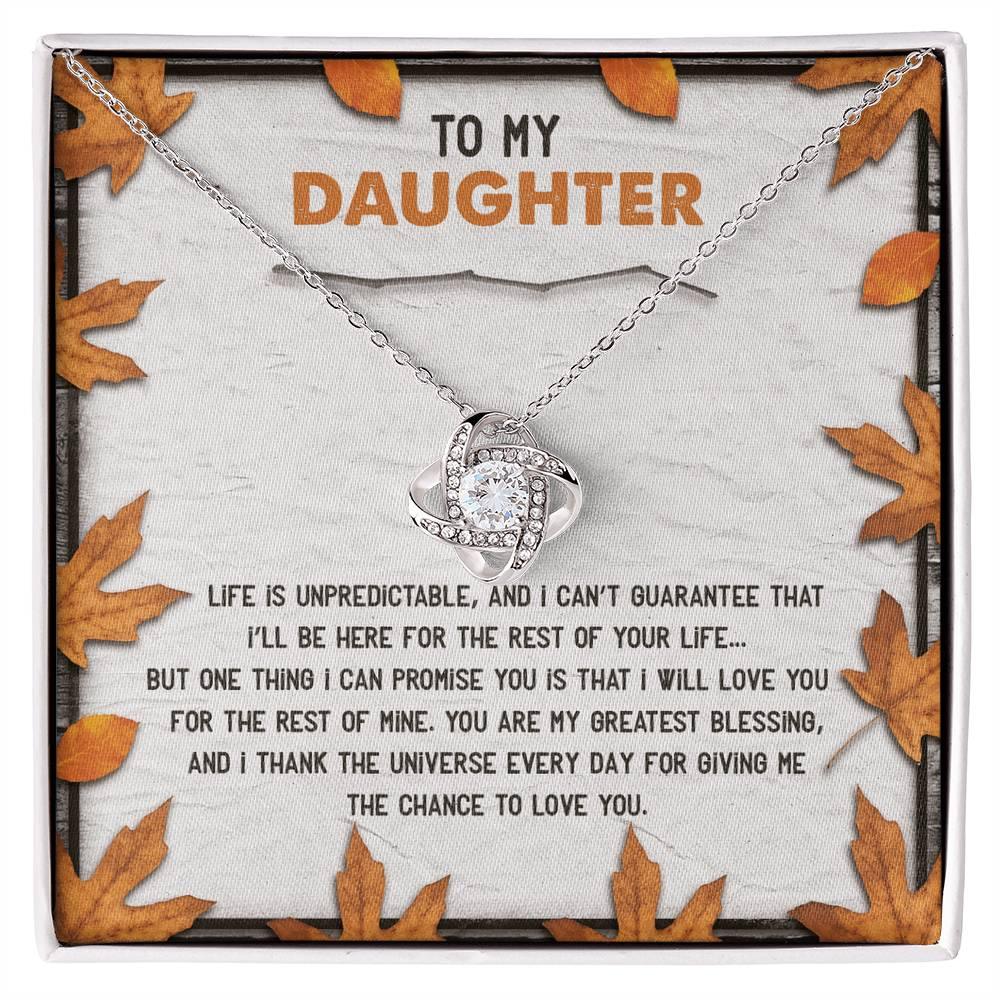Daughter - My Greatest Blessing - Love Knot Pendant Necklace - Mallard Moon Gift Shop